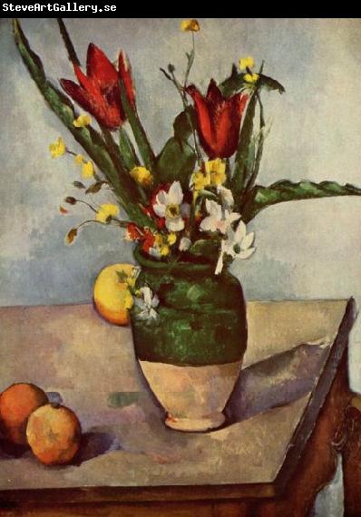 Paul Cezanne Stilleben, Tulpen und apfel